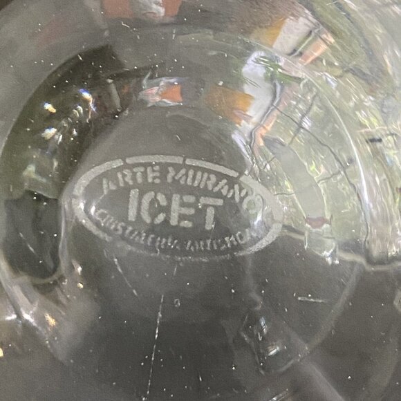 Vintage Arte Murano ICET Art Glass Apple Pear Dish Lot of 2 - Picture 3 of 5